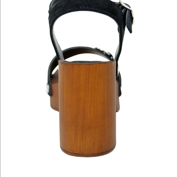 CHARLES DAVID EXPOSED SUEDE BLACK SANDAL SIZE: 8 - Picture 5 of 6